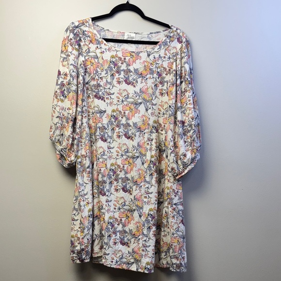 Ava James Floral Print Dress with 3/4 Sleeves size 1X - Picture 1 of 7